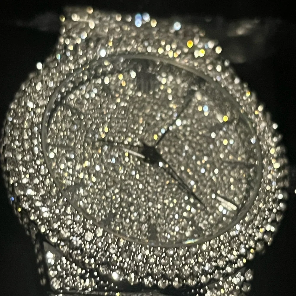 VVS Bustdown Simulated Diamond Stainless Steel Iced Out Watch Luxury HipHop - Picture 6 of 9